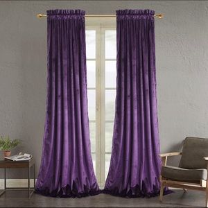 Purple Velvet Curtain Panel (1)